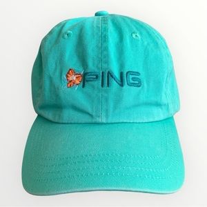 PING Tropical Floral Women’s Hat | Light Teal Green | OS Velcro Adjustable Strap